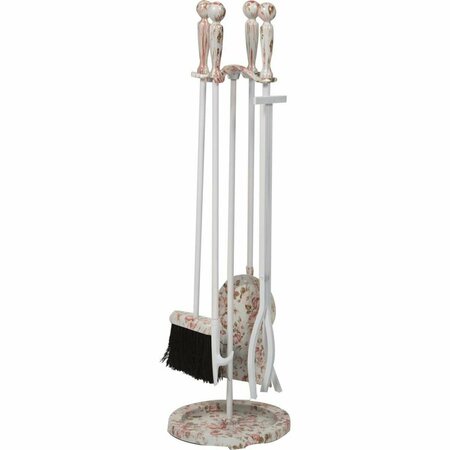 DAGAN Floral Design Fireplace Tool Set, Floral - 5 Piece 5818FL